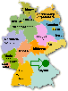 Deutschlandkarte mit Urlaubsregion Steinwald in Bayern